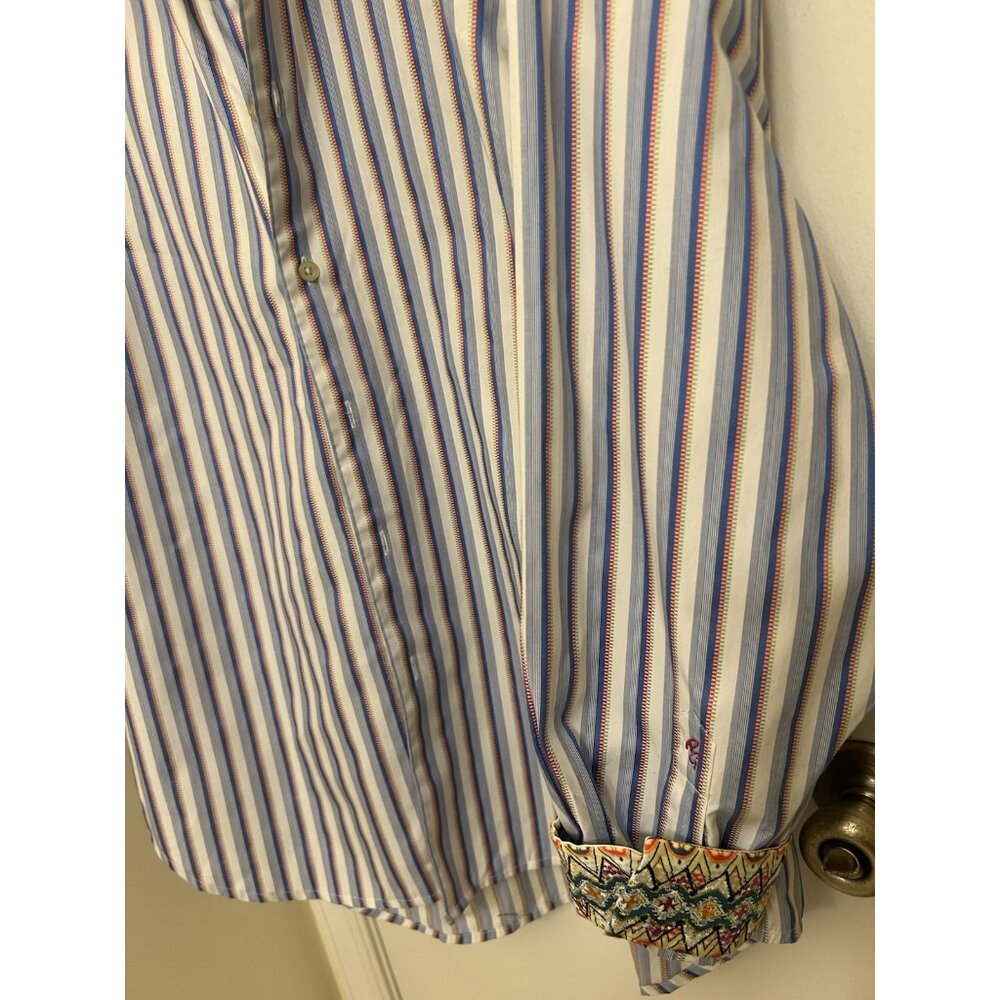 Robert Graham Mens Button Up/Dress Shirt/Long Sleeve/Flip cuff XL - Picture 4 of 16